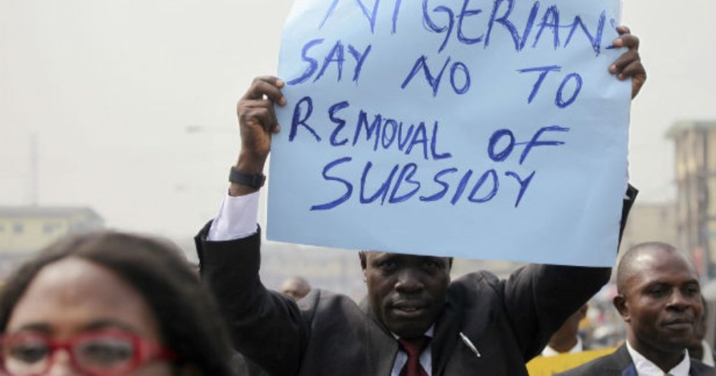 Occupy Nigeria protester holding "No to fuel subsidy removal" placard - The Nation Digest News