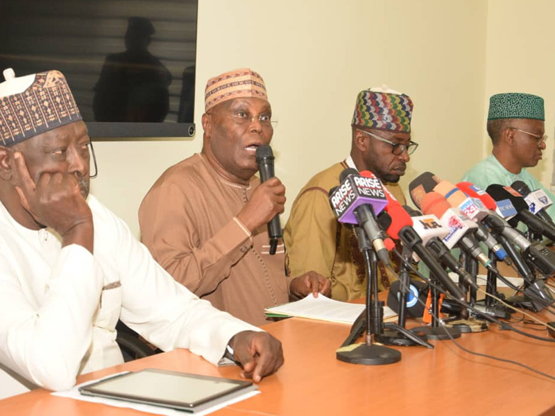 Atiku Abubakar at a coalition press conference - The Nation Digest News